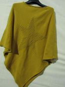 Soft Mixed Fibre Poncho Mustard Colour One Size New & Packaged