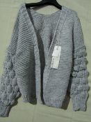 Raymon Open Fronted Cardigan Grey Size Approx S-M New & Packaged