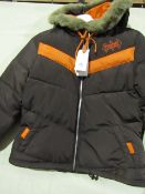 Adidas Jacket Ladies Petite Size S Brown/Orange New With Tags ( Please Note These Jackets Are Petite