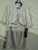 Kaleidoscope 2 PC Dress & Jacket Beige & Cream Size 12 New With Tags