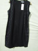 Miss & Max Dress Black With Sparkly Lace Trim Size 2 X/L New & Packaged