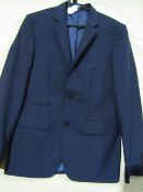 Marks & Spencers Mens Jacket Blue Size 36 Chest Long ( Has Had Label Cut For Re-Sell Purpose ) New