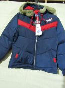 Adidas Jacket Ladies Petite Size L Navy/Red New With Tags ( Please Note These Jackets Are Petite