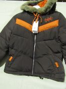 Adidas Jacket Ladies Petite Size M Brown/Orange New With Tags ( Please Note These Jackets Are Petite