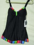 Ladies Swim/Dress With Printed Trim Black Size 10 New & Packaged