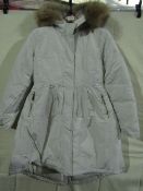 Monte Cervino Padded Coat With Hood Stone Colour Size X/S New & Packaged ( Please Note These Coats