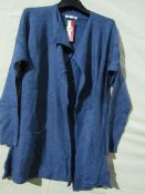 Nuova Moda Open Fronted Cardigan Blue Size Approx M-L New & Packaged