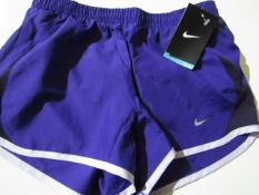 6 X Pairs of Nike Shorts Ladies Size X/S Purple & White