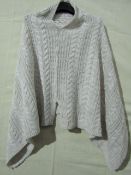 Knitted Mixed Fibre Poncho Cream One Size New No Packaging