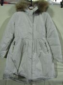 Monte Cervino Padded Coat With Hood Stone Colour Size S New & Packaged ( Please Note These Coats Are