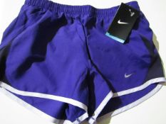 6 X Pairs of Nike Shorts Ladies Size X/S Purple & White