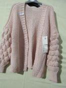 Raymon Open Fronted Cardigan Pink Size Approx S-M New With Tags