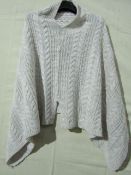 Knitted Mixed Fibre Poncho Cream One Size New & Packaged