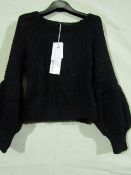 Monte Cervino Open Fronted Cardigan Black Size S-M New & Packaged