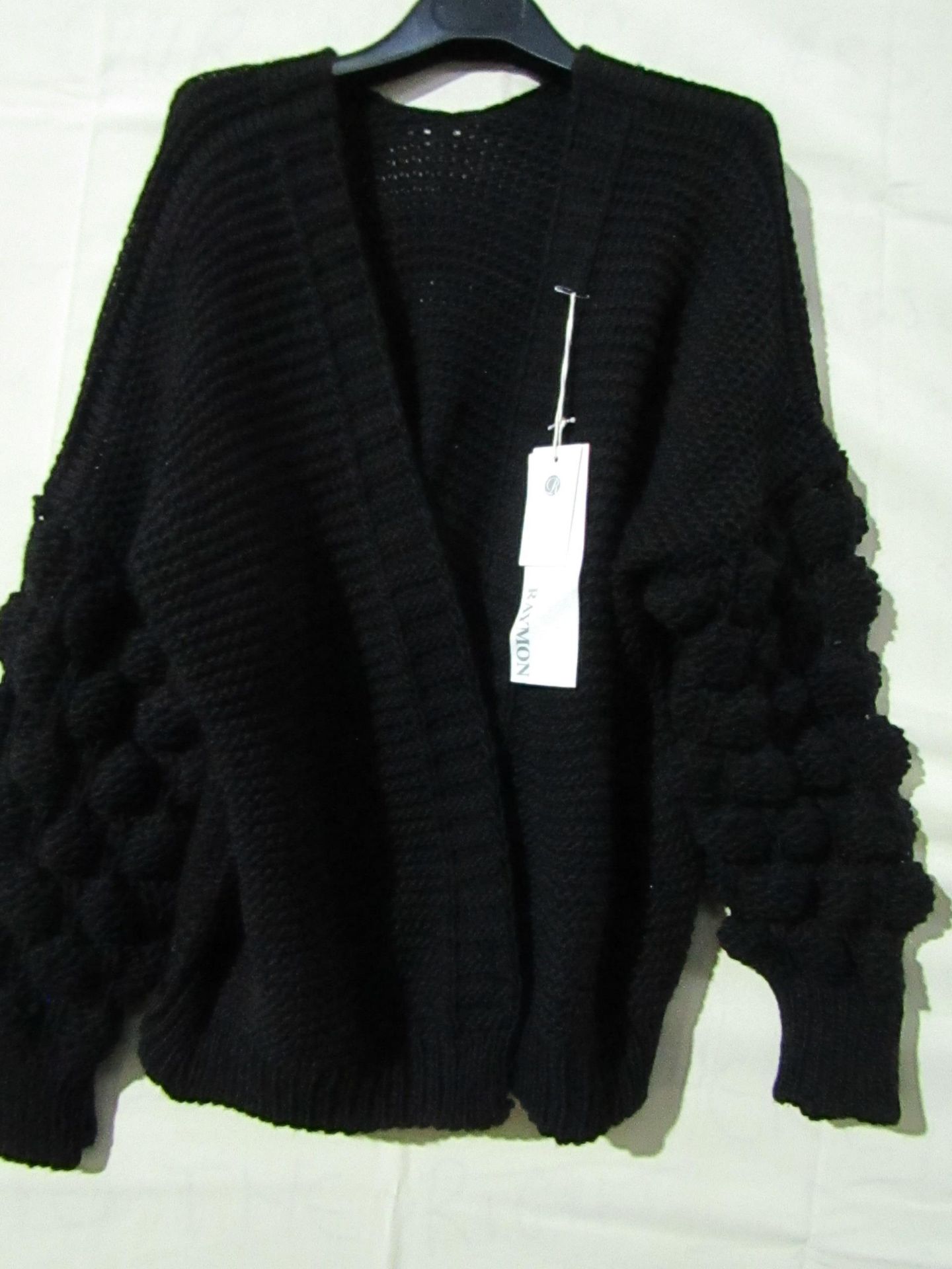 Raymon Open Fronted Cardigan Black Size Approx S-M New & Packaged