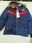 Adidas Jacket Ladies Petite Size L Navy/Red New With Tags ( Please Note These Jackets Are Petite