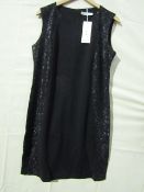 Miss & Max Dress Black With Sparkly Lace Trim Size X/L New & Packaged