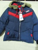 Adidas Jacket Ladies Petite Size L Navy/Red New With Tags ( Please Note These Jackets Are Petite