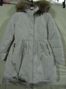 Monte Cervino Padded Coat With Hood Stone Colour Size M New & Packaged ( Please Note These Coats Are