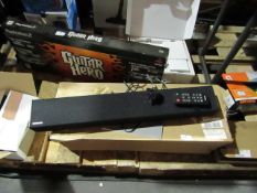 Sasmsung HW N300 sound bar with remote control, powers on and works for sound via bluetooth, we