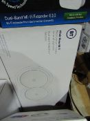 Set of 2 BT Whole Home AC2600 wifi booster discs, powers on and boxed, we havent checked any