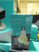 2x Hive active light bulb, boxed and unchecked