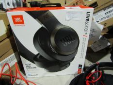 JLB Harman live 650 BTNC Headset Wireless Active Noise Cancelling in original box tested working and