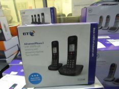 BT Advanced phone Z set of 2 call blocking and answering machine handsets, untested and boxed.