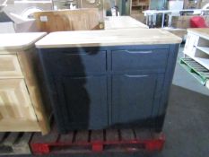 Oak Furnitureland Grove Dark Grey Small Sideboard Solid Hardwood RRP ¶œ249.99