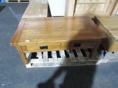 Oak Furnitureland Original Rustic Solid Oak 4 Drawer Storage Coffee Table RRP ¶œ219.99