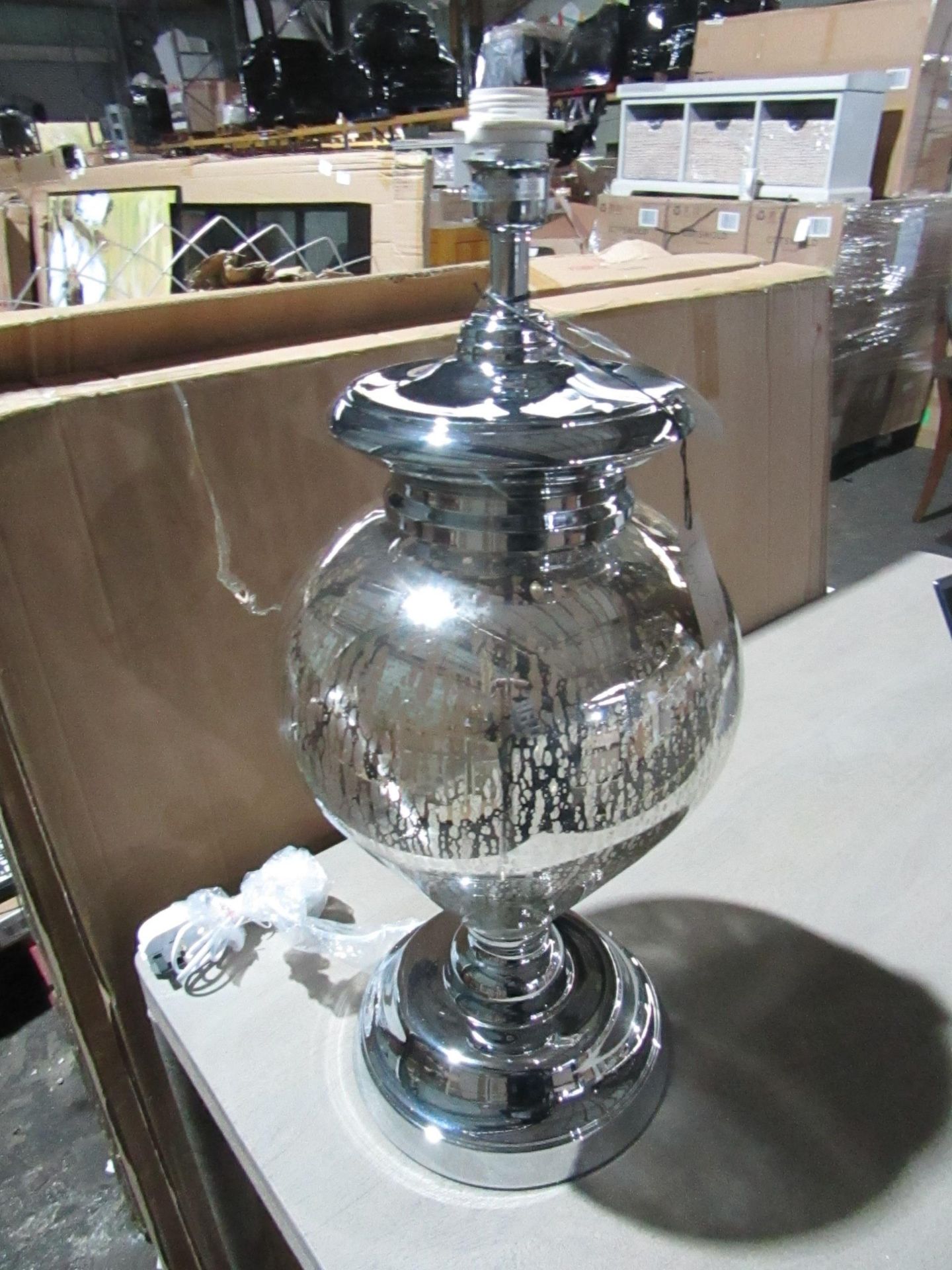 Moot Group Chrome Glass Regal Table Lamp Marine Shade RRP ¶œ207.00