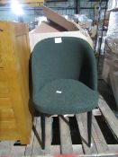 Heals Austen Chair Everest Boucle Fern Green Black Leg RRP ¶œ319.00