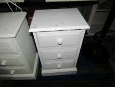 Cotswold Company Burford Ivory 3 Drawer Bedside RRP Â£125.00, needs repairs and refurbing