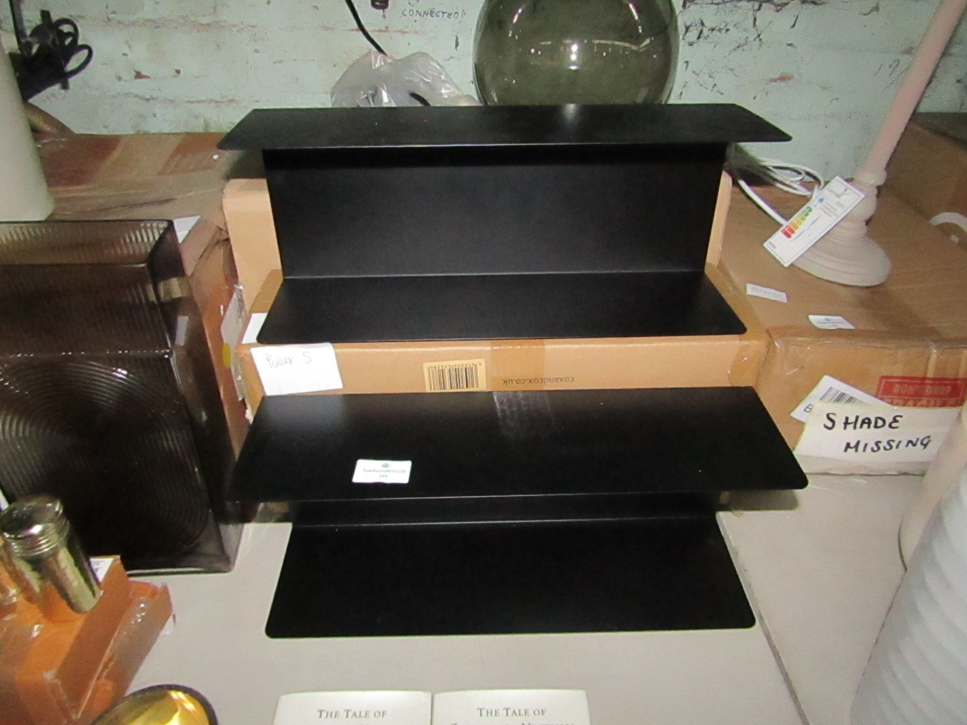 Cox & Cox NEW Two Box Shelves - Black RRP Â£50.00 NEW Two Box Shelves - Black from Cox & Cox SKU