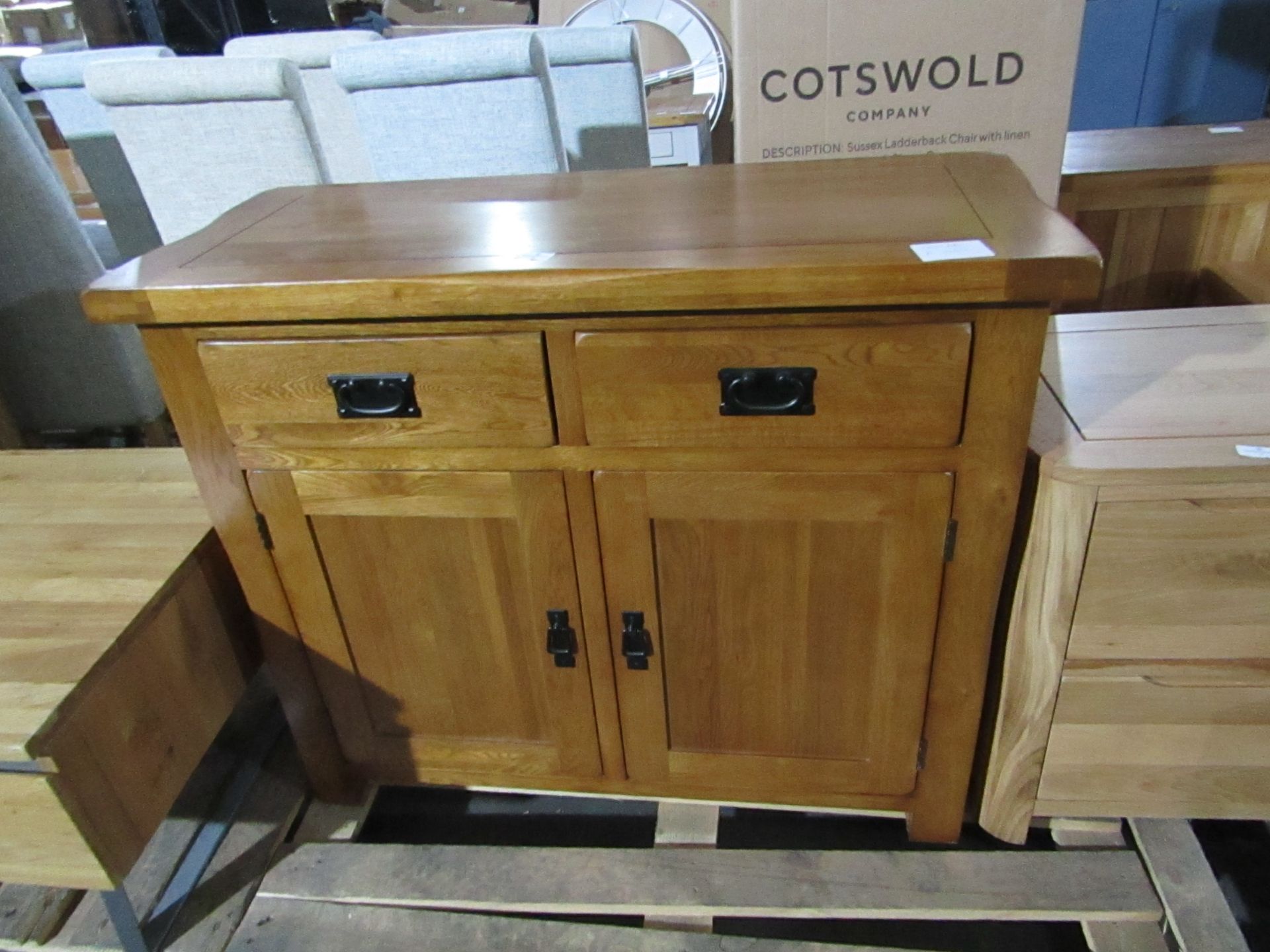 Oak Furnitureland Original Rustic Solid Oak Small Sideboard RRP ¶œ369.99