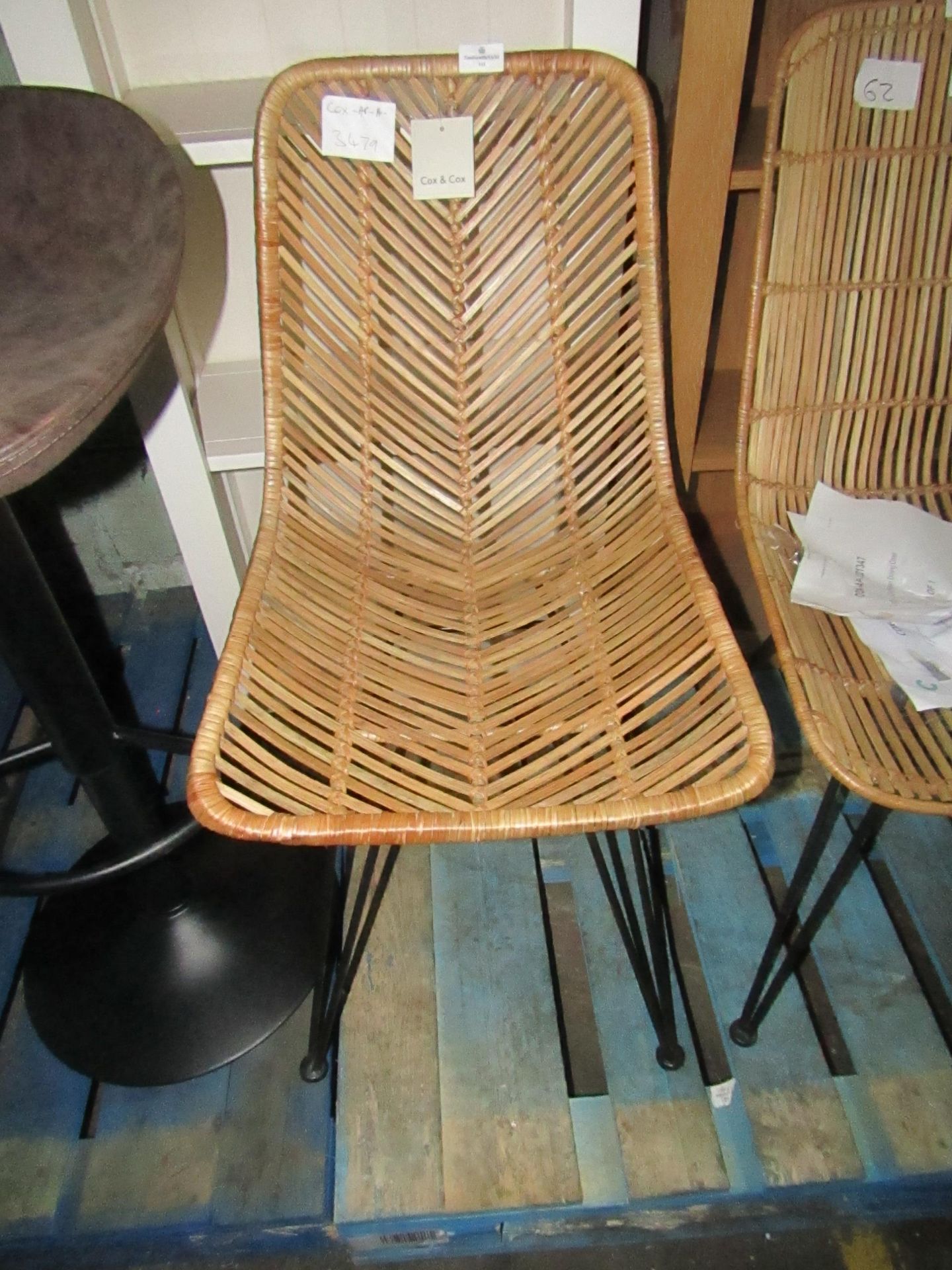 Cox & Cox Chevron Flat Rattan Dining Chair RRP ¶œ225.00