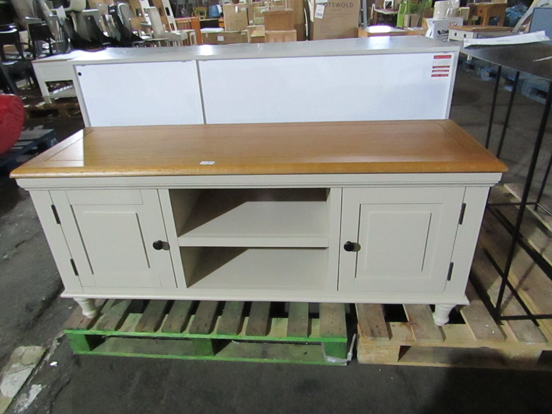 Oak Furnitureland Shay Rustic Oak And Painted Large Tv Cabinet RRP ¶œ344.99