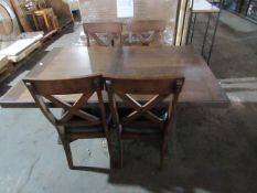 Costco Extending Dining Table With 4 Chairs, The Top of The Dining Table Has a Few Minor Marks &