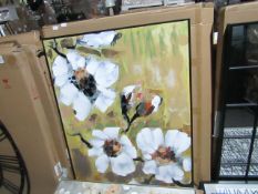 Oak Furnitureland Grandiflora Handpainted Framed Canvas Print RRP ¶œ74.99