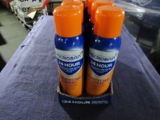 1x Box Containing 8x Microban - 24Hr Disfectant Spray With Citrus Scent - 400ml - New & Boxed.