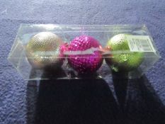 10x Set of 3 Baubles - Unused & Packaged.