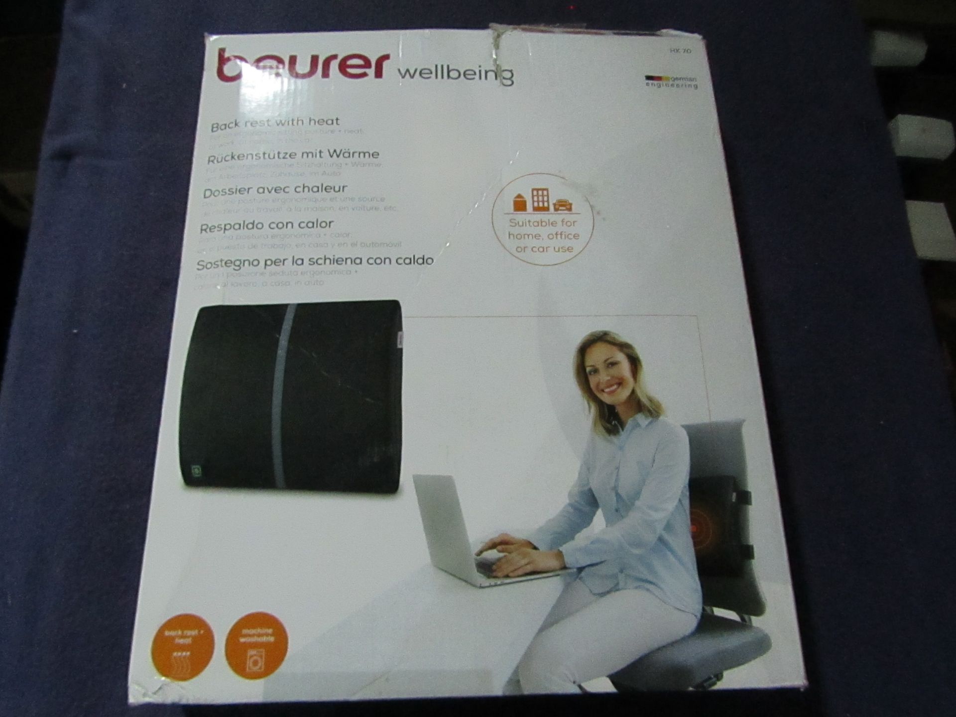 Beurer - HK70 Heated Back Rest - Item Is Grade B - But Unchecked By Us & Boxed.