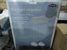 Ring - Horo 4-Light Pendent Light With Brushed Chrome With Clear Opal Glass - Unchecked & Boxed.