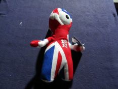 6x Olympic 2012 Wenlock Union Flag Soft 25cm Plush Teddy - Unused & Packaged.