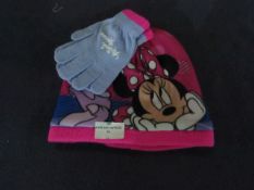 Minnie Mouse - Hat & Gloves Set - Unused, No Packaging.