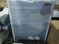 Ring - Horo 4-Light Pendent Light With Brushed Chrome With Clear Opal Glass - Unchecked & Boxed.