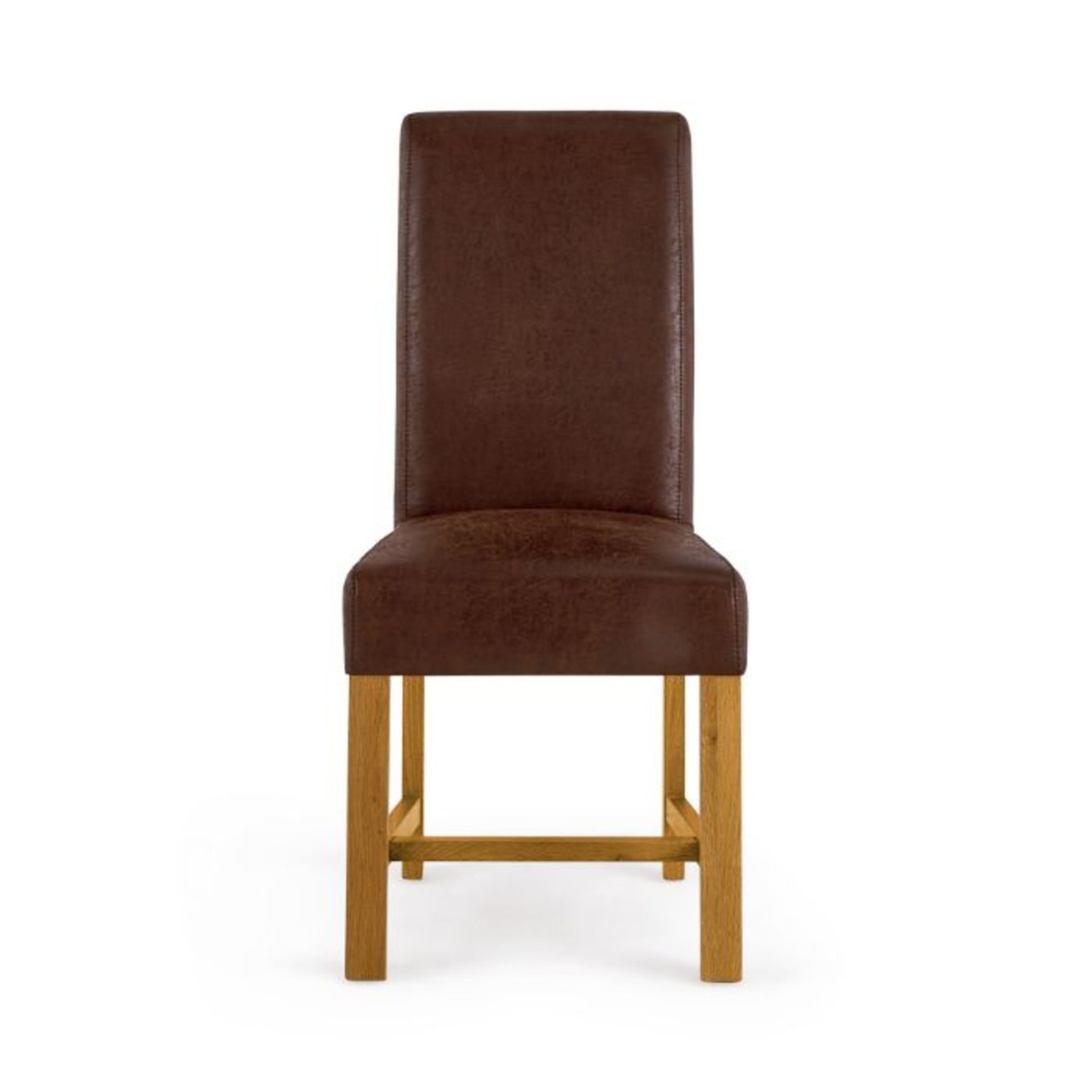 Oak Furnitureland Scroll Back Chair in Antiqued Brown Fabric with Solid Oak Legs RRP œ380.00 This