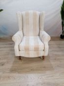 HSL Glenmore Armchair Windsor Stripe Natural Teak Back Standard Chair RRP 591 SKU HSL-AP-FT01029792
