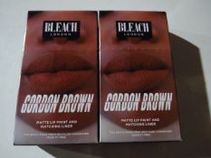 2x Bleach London - Gordon Brown Matte Lip Paint & Matching Liner - New & Boxed.