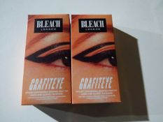 2x Bleach London - Grafiteye Graphic Felt Tip Liner & Clumpy Mascara Set - New & Boxed.